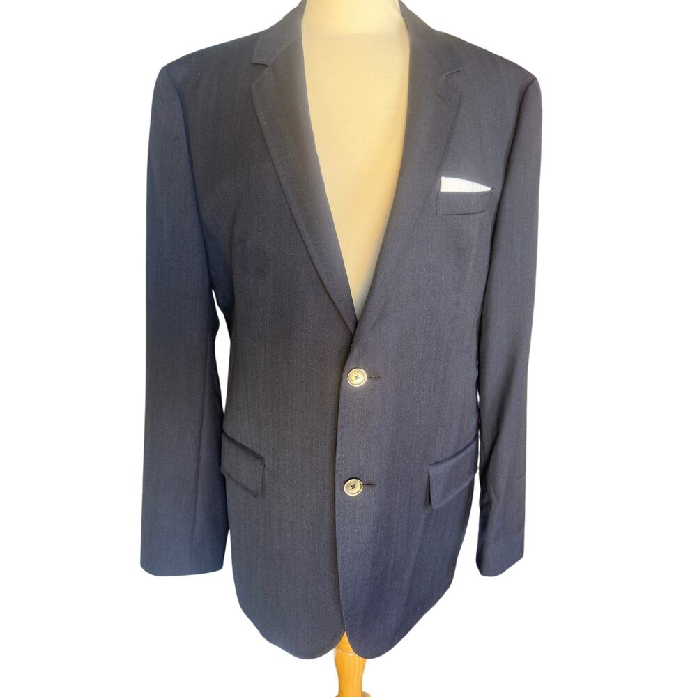 NWOT Hugo Boss Sport Coat Travel Men’s Blazer Navy Blue Two-Button Virgin Wool